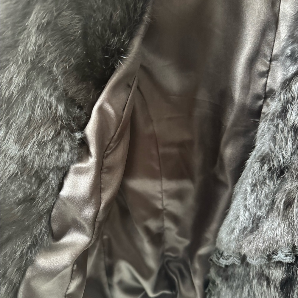 Black Short Rabbit Fur Jacket, size S - Picture 4 of 4